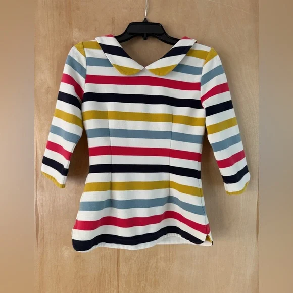 Boden Sarah Ottoman Top In Multicolor Stripe - Picture 10 of 13